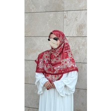 Qalortex Scarf Pamuklu Piraye Desen Eşarp - Nar