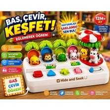 Scntoys Eğitici Hayvanlı Pop-Up Aktivite Oyuncağı | Basmalı Motor Beceri Geliştirici | 12+ Ay Bebek Oyuncağı