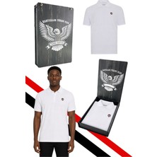 Beşiktaş Orijinal Lisanslı Beyaz Polo T-Shirt Lazer Kutu Hediyeli