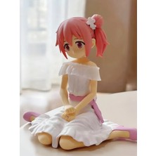 Dek Puella Magi Madoka Magica Madoka Kaname Beyaz Elbise Oturan Pvc Anime Figürü 10 cm
