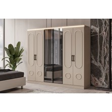 Doressa Sone Beige 6 Kapılı Gardırop