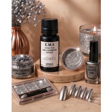 E.M.S Sedef Toz Mika Kozmetik Boyası 10 gr Simli Gümüş-oje/ruj/peeling/maskara/göz Farı/tırnak/MUM Boyası.