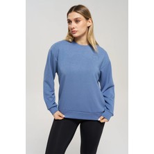 Venilife Kadın Bisiklet Yaka Ribanalı Rahat Kesim Basic Sweatshirt