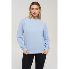Venilife Kadın Bisiklet Yaka Ribanalı Rahat Kesim Basic Sweatshirt
