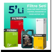 Filtron  Ford Mondeo 2.0 Dizel Filtre Bakım Seti Cast Rol Motor Yağlı (2015-2018) 5 Li