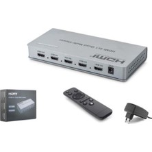 Hadron HDX1436 HDMI Quad Multi Viewer Kumandalı 4 Giriş 1 Çıkış Gri