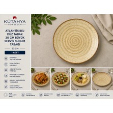 Atlantis Bej Düz Tabak 30 cm Büyük Servis Sunum Tabağı
