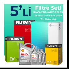 Filtron  Fiat Ducato 2.3 Dizel Filtre Bakım Seti Shell Motor Yağlı (2006-2014) 5 Li