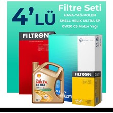 Filtron  Honda Civic 1.5 Benzin Filtre Bakım Seti Shell Motor Yağlı (2021-2024) 4 Lü
