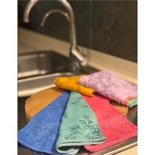Evima Kadife Doku Kumaş-Desenli 30×30 Mikrofiber 3'lü Temizlik Bezi