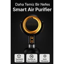Tech Butiq Taşınabilir Şarjlı Hava Temizleyici, Yıkanabilir Filtreli Duman ve Koku Giderici Akıllı Cihaz