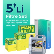 Mann Filter  Fiat Idea 1.3 Dizel Filtre Bakım Seti Liqui Moly Motor Yağlı (2004-2010) 5 Li