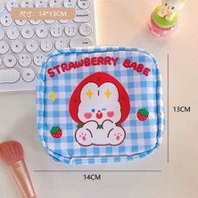SYN Kawaii Rabbit Tavşan Desenli Hijyenik Ped Çantası | Organizeri | Makyaj & Kozmetik Saklama Çantası | Fermuarlı Mini Düzenleyici