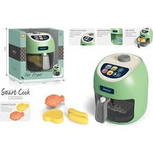 Scntoys Dokunmatik Air Fryer Fritöz Oyuncak Mutfak Setli Dokunmatik Fritöz Set Gıdalar Renk Değiştirir