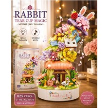 Scntoys Tavşan Evi 825 Parça Yapı Blokları Yapı Oyuncak ile Uyumlu Çiçek Yapım Seti