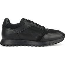 Ziya, Erkek Hakiki Deri Sneaker 1631026ZH10 Siyah