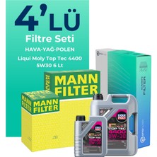 Mann Filter  Renault Megane 1.6 Dizel Filtre Bakım Seti Liqui Moly Motor Yağlı (2016-2018) 4 Lü