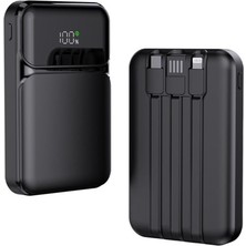Snapron Snapmax SNP-3006 10.000 Mah Hızlı Şarj LED Göstergeli 3in1 Dahili Kablolu Powerbank