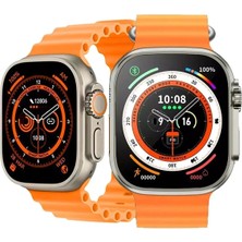Teknoparkx 49MM Gümüş Kasa Kilitli Vidalı Turuncu Silikon Kordon Sım Kartlı Gps Nabız Sensörlü Akıll�