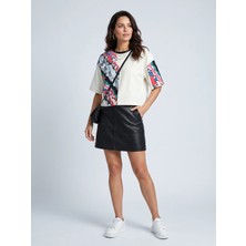 Farren Geometrik Desenli Düşük Omuz Oversize Bluz