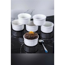Empressco 6'lı Beyaz Seramik Sufle Kabı