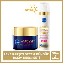 Nivea Luminous630 Leke Karşıtı Cilt Bakım Rutini, SPF50 Güneş Koruyucu Gündüz Yüz Bakım Kremi ve Gece Kremi