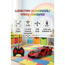 Farbu Oyuncak Uzaktan Kumandalı 1:12 Ölçekli 4 Fonksiyon Işıklı USB Şarjlı 10-15KM/H 2.4ghz Oyuncak Spor Araba
