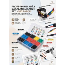 Segy Home Termaltech 560 Parça Isı Ile Daralan Makaron Seti - Kablo Yalıtım ve Tamir Kiti (5 Renk / 12 Boyut)