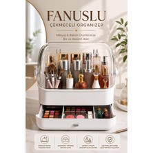 Galeriyo Fanuslu Çekmeceli Makyaj Organizeri | Şeffaf Kapaklı Masaüstü Kozmetik Düzenleyici