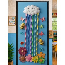 Promisebackdrop2 190X75CM Lastikli Kapı Süsü, Kumaş Kapı Giydirme, Deniz Yıldızları Sınıfı, Sınıf Kapısı, Okul Etkinlik Kapı Süsü