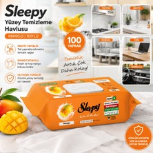 Sleepy Yüzey Temizleme Havlusu Mango 100'LÜ | Pratik Temizlik Mendili | Ferah Mango Kokulu Yüzey Temizleme Havlusu