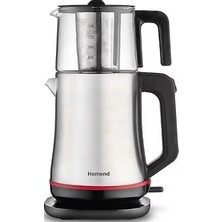 THOMSON Homend Royaltea Elegant 1767H Çay Makinesi Inox Cam Demlik 1800W Sıcak Tutma Özellikli