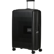 American Tourister Siyah Aerostep - Spinner Körüklü 4 Tekerlekli Büyük Boy Valiz 77 cm