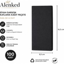 Alenked Siyah Garson Katlama 33X33 Kağıt Peçete - 100'LÜ