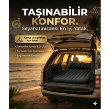 Hace Bazaar Araç Içi Şişme Yatak Araba ve Kamp Yatağı Çanta Elektrikli Pompa Tamir Kiti ve Yastıklı Ya