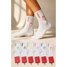 Ducks Socks Kadın Çok Renkli Dikişsiz Desenli Spor Çorap Pamuklu 6'lı Orta Konç Perfect Çorap