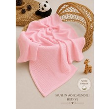 Fulya Tuhafiye Ftbabycollection  Pamuk 4 Katlı Müslin Bebek Battaniyesi Gül Kurusu Oeko- Tex Sertifikalı Müslin Örtü 100X110 cm