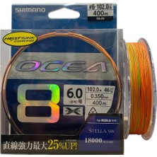 Shimano Ocea 8 Braid 400MT 0.35MM 6.0pe 46KG Ip Örgü Misina Multi Color