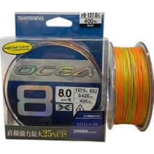 Shimano Ocea 8 Braid 400MT 0.42MM 8.0pe 62KG Ip Örgü Misina Multi Color