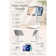 Galeriyo Katlanabilir Ayarlanabilir Tablet ve Telefon Standı Beyaz