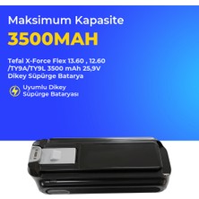Ümit Maker Tefal X-Force Flex 13.60 , 12.60 /TY9A/TY9L 3500 Mah 25,9V Dikey Süpürge Batarya