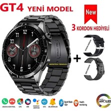 TKÇ Amoled Ekranlı Çelik Kasa ve Kordonlu Akıllı Saat, Nabız ve Uyku Takibi Özellikli, Siyah Renk