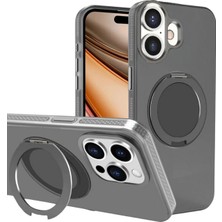 Yesido iPhone 16 Plus ile Uyumlu PC17 Roza Magneticsafe Standlı Kapak - Siyah