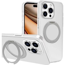 Yesido iPhone 16 Pro Max ile Uyumlu PC17 Roza Magneticsafe Standlı Kapak - Beyaz