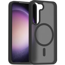 Fuchsia Samsung Galaxy S23 ile Uyumlu Jota Kablosuz Şarj Özellikli Kapak - Siyah