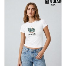 Nubarco Duck Tasarımlı Unisex Premium Pamuklu Yüksek Kalite Baskılı Body Crop (Body Tee)