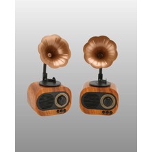 Elif Asya Ceyiz Tekstil Retro Tasarımlı Mini Bluetooth Hoparlör ve Fm Radyo Çoklu Medya Yeni Nesil