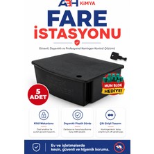 Abh Kimya Fare İstasyonu Kilitli Kullanıma Hazır Zehri İçerisinde Fare Kutusu ve Fare Kapanı Farmakill 5 Adet
