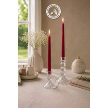 Glamis Selen Concept Kafes Model Cam Şamdan & Mumluk Büyük Boy ve Küçük Boy Set
