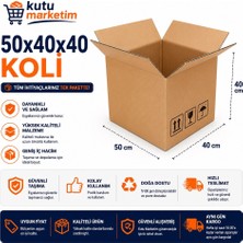 Kutu Marketim  50X40X40  Çift Oluklu Koli 10 Adet - Arşiv Kolisi - Taşınma Kolisi - Paketleme Kolisi - Kargo Kolisi